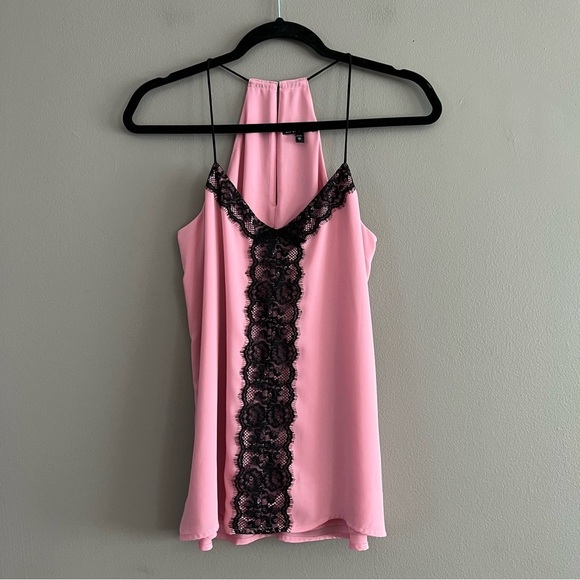 Express Pink Lace Trim Cami Top Valentines Party Chic Size XS - Picture 3 of 11